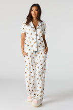 Soft Button-Up Top & Pant Pajama Set
