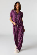 Ensemble pyjama avec haut boutonné doux et pantalon