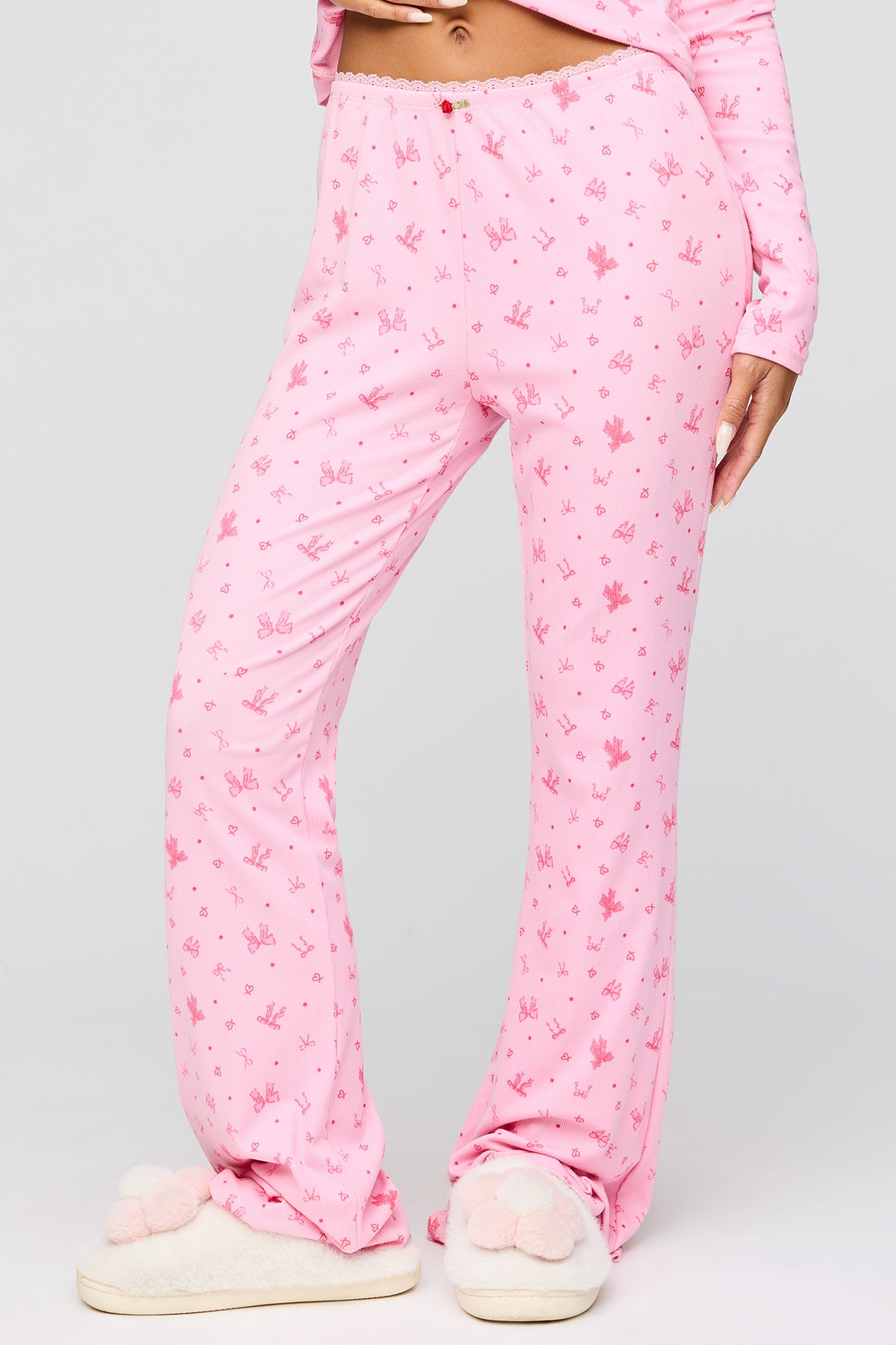 Vue alternative 3. Ensemble pyjama avec haut boutonné côtelé et pantalon