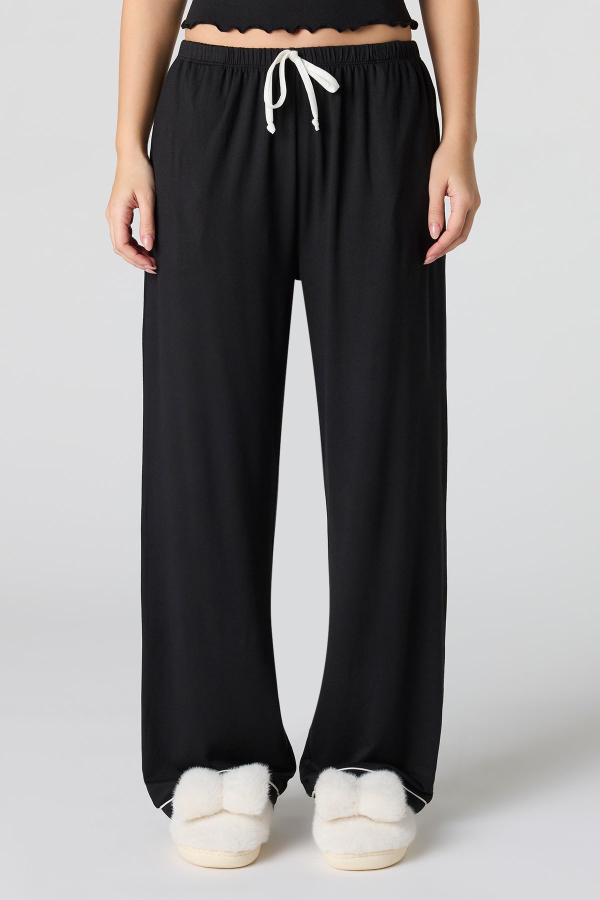 Alt View 3. Lace Tank & Pant Pajama Set - Black