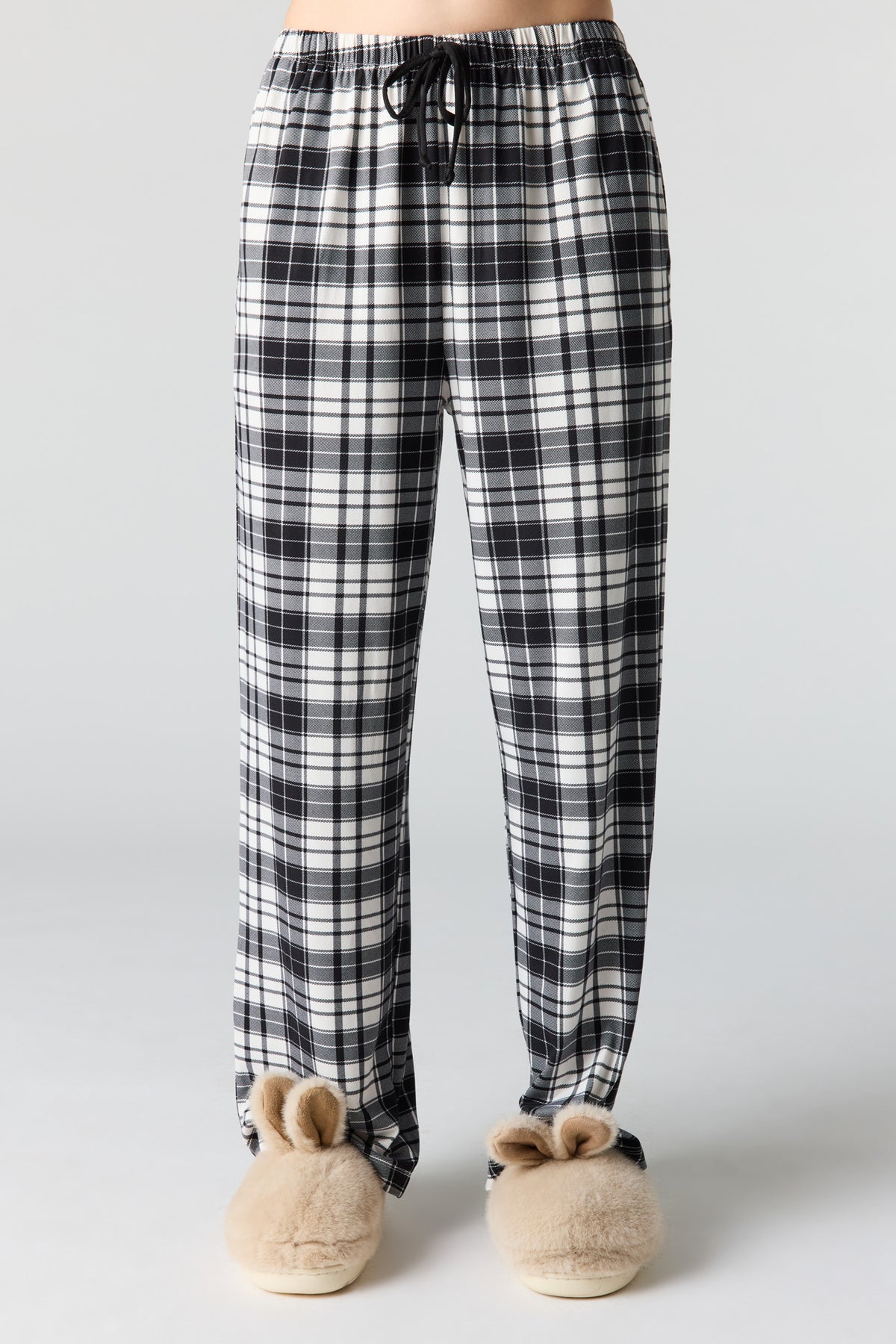 Alt View 3. Button-Up Collared Top & Pajama Pant & Short Set (3 Pieces) - Black