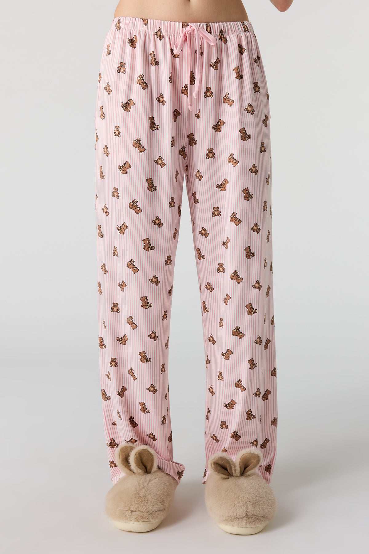 Alt View 3. Button-Up Collared Top & Pajama Pant & Short Set (3 Pieces) - Pink