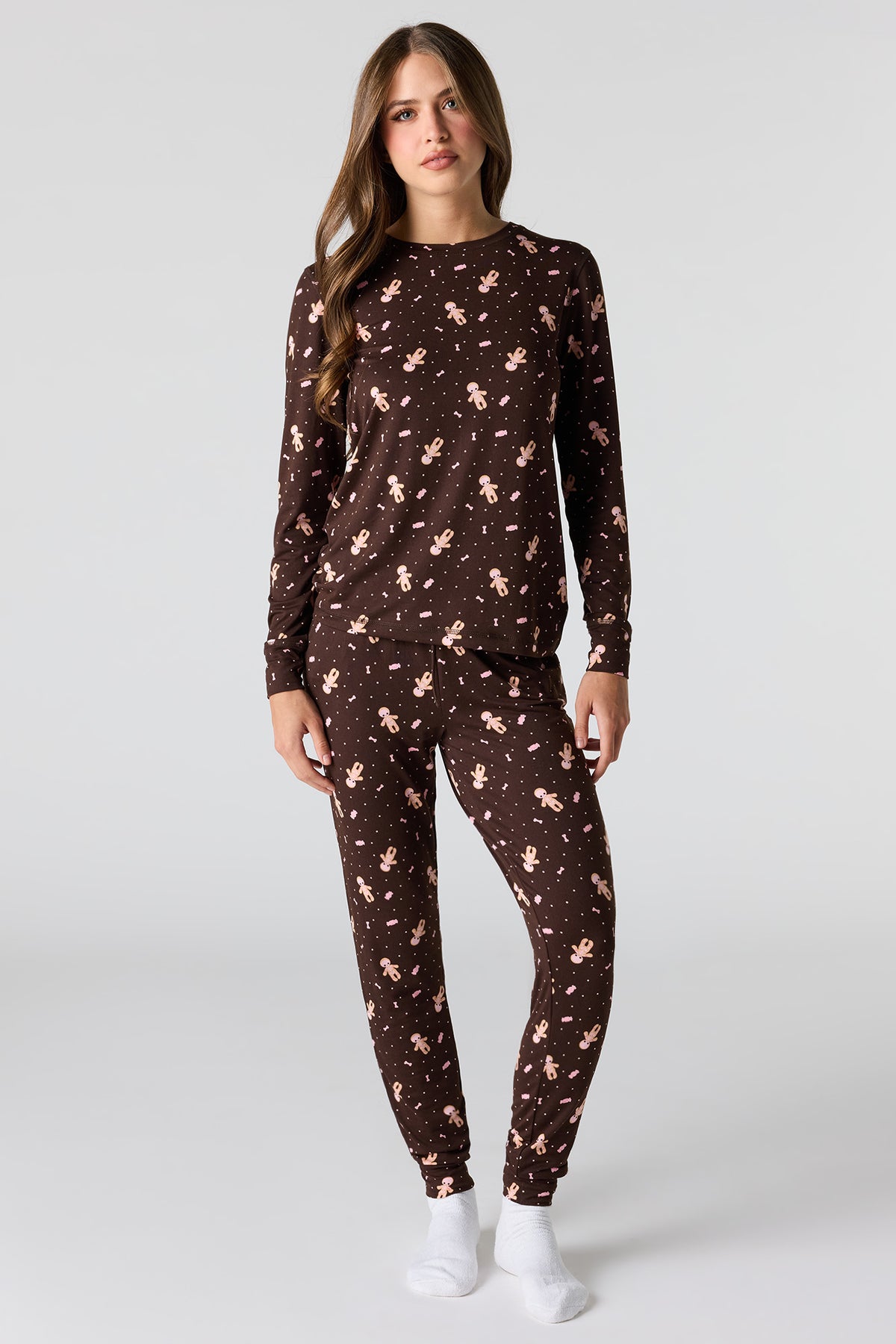 Ensemble pyjama avec haut à imprimé Halloween et pantalon