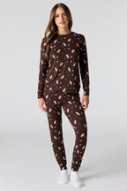 Ensemble pyjama avec haut à imprimé Halloween et pantalon