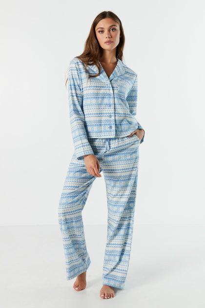 Pyjama deux-pièces en flanelle à imprimé Ourson