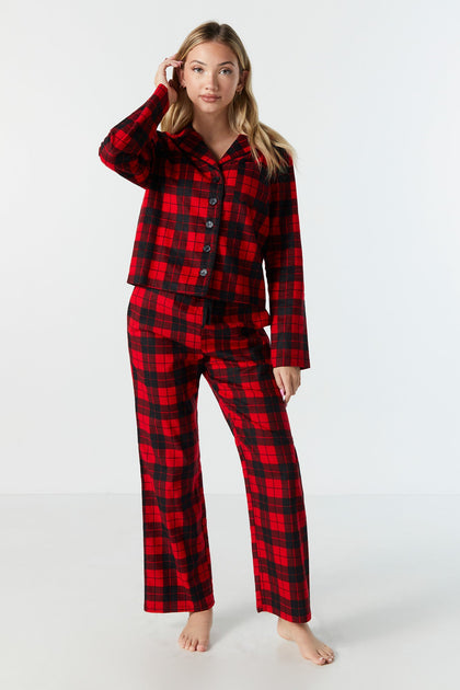 Pyjama deux-pièces en flanelle à imprimé