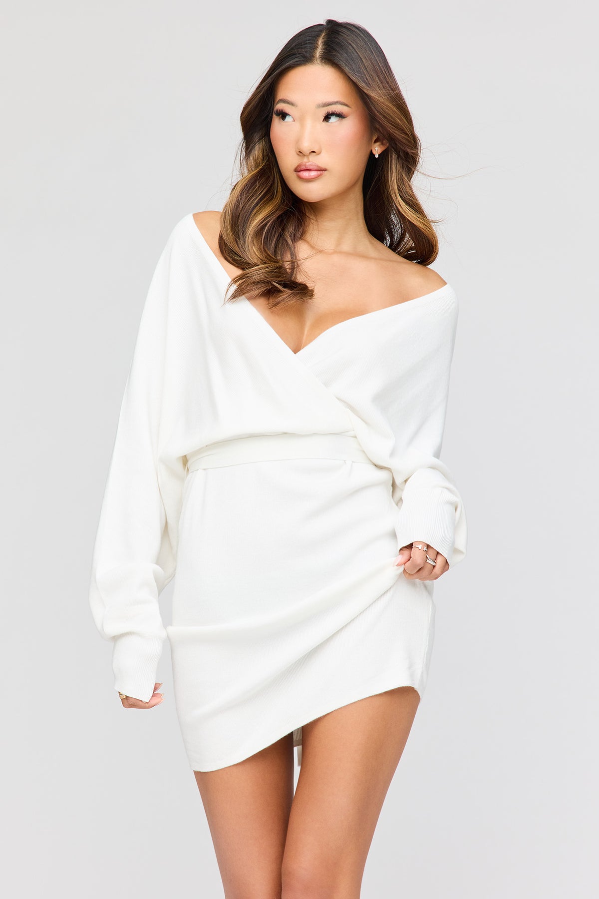 Robe-chandail croisée