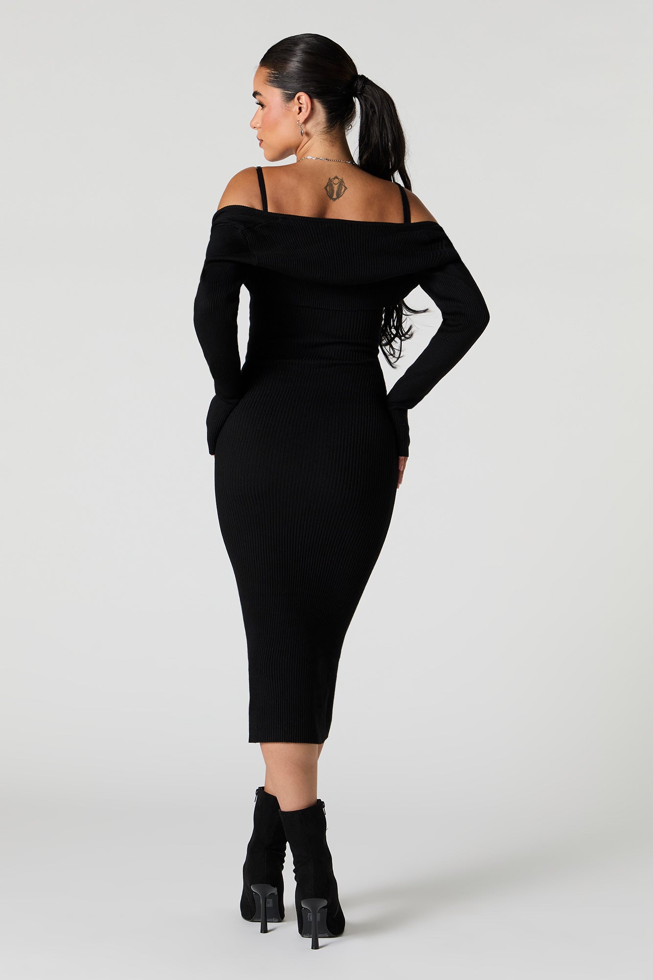 Ribbed Bodycon Midi Dress and Bolero 2 Piece Set