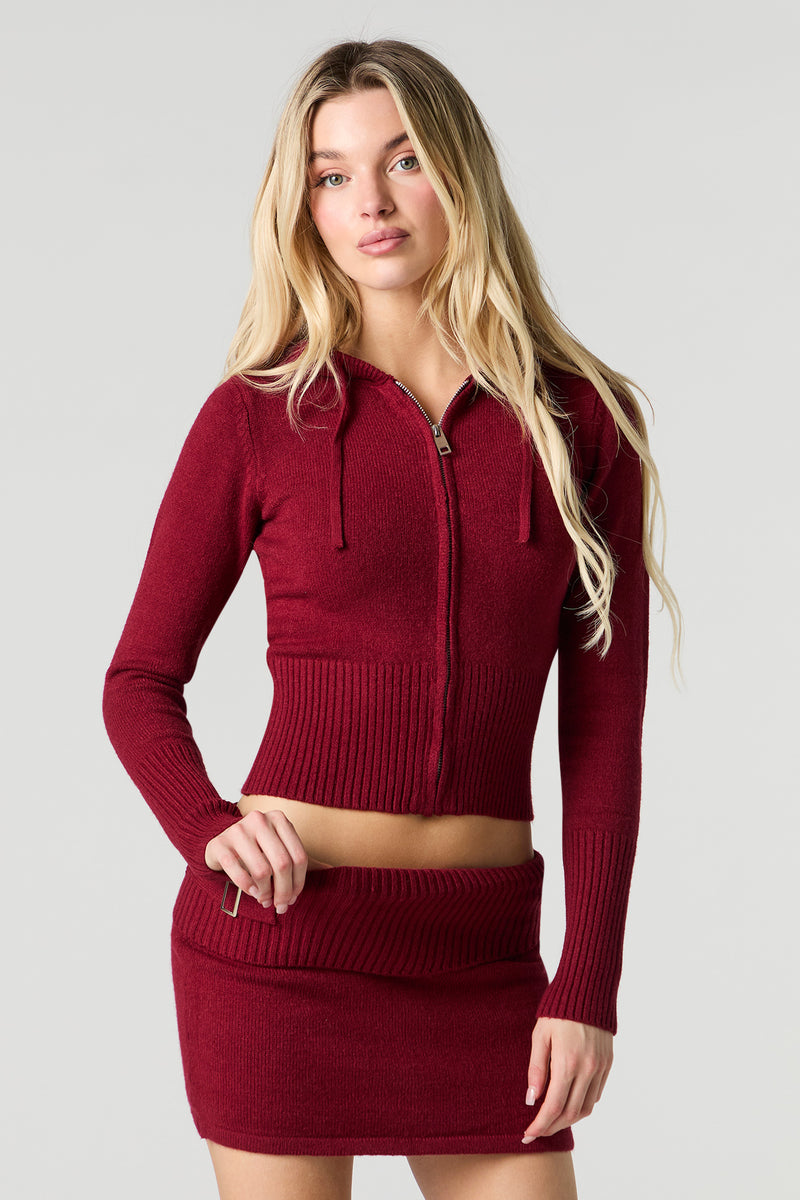 Minijupe-short en tricot côtelé