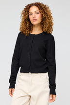 Cardigan boutonné en tricot côtelé