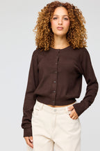 Cardigan boutonné en tricot côtelé