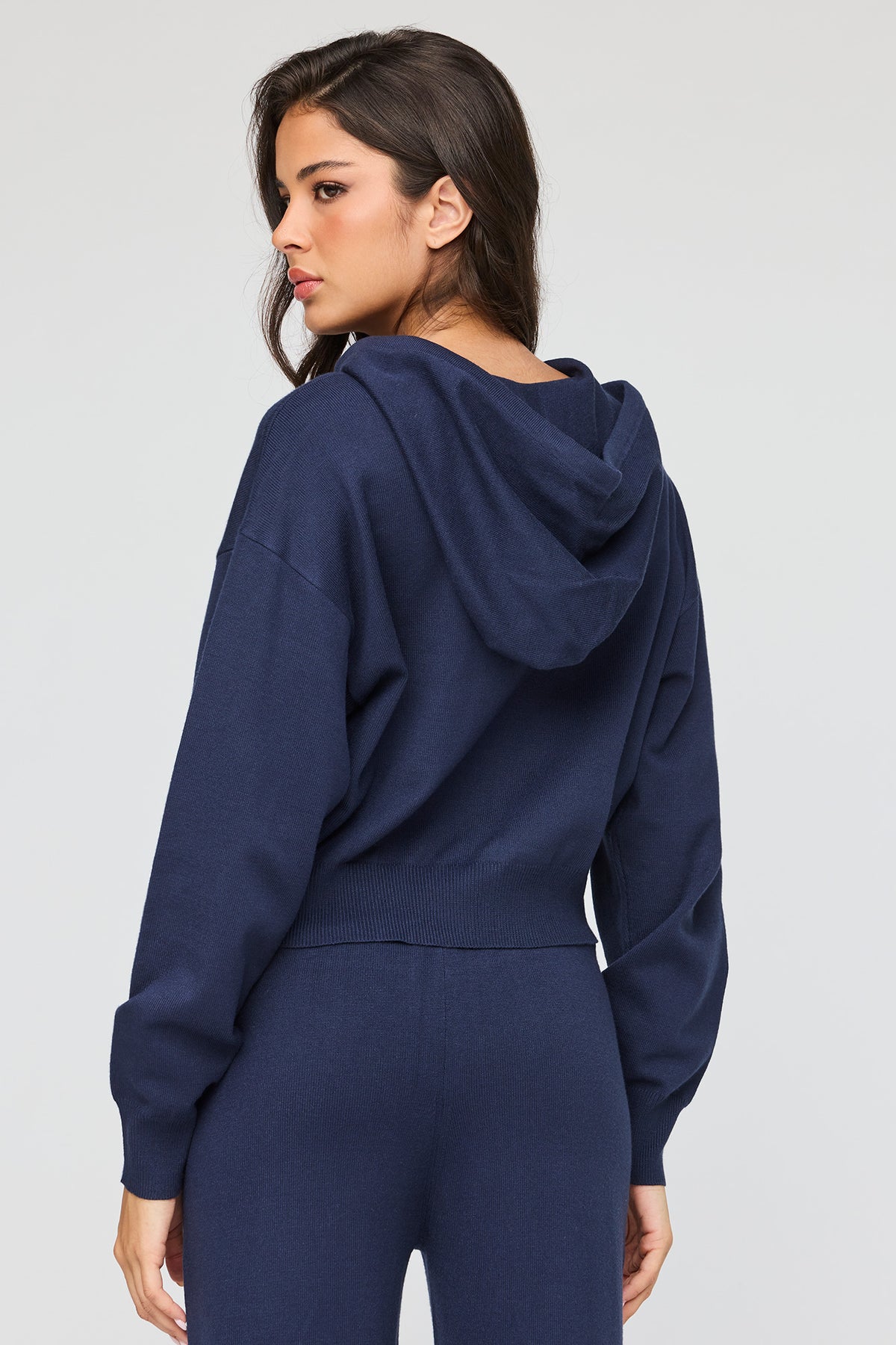 Alt View 2. Knit Zip Hoodie - Navy