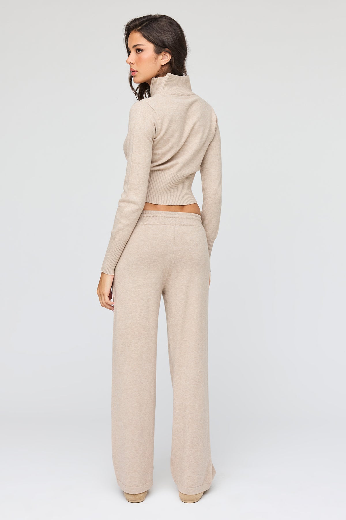 Alt View 3. Knit Drawstring Pant - Oatmeal