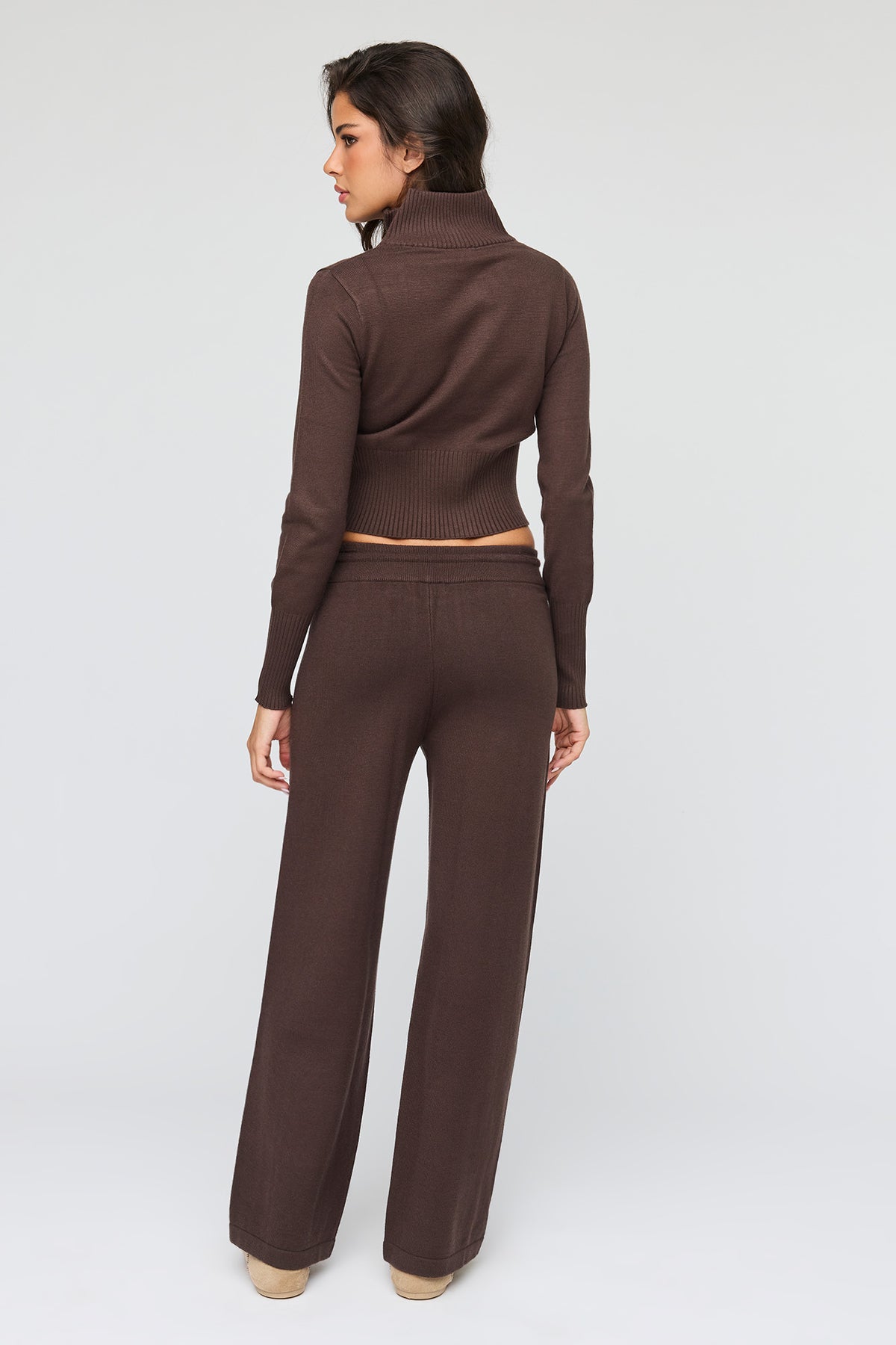 Alt View 3. Knit Drawstring Pant - Dark Brown