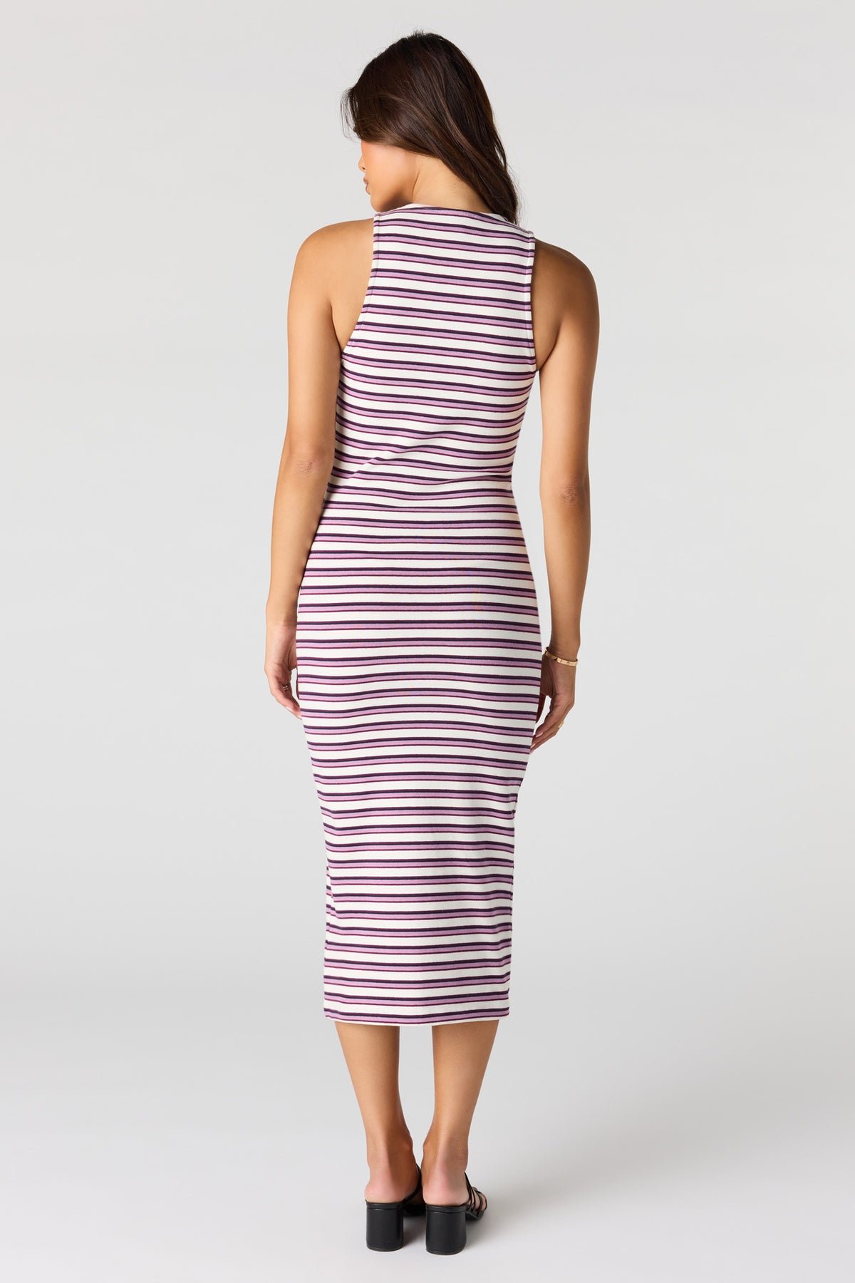 Alt View 3. Sleeveless Midi Dress - Pinstripe