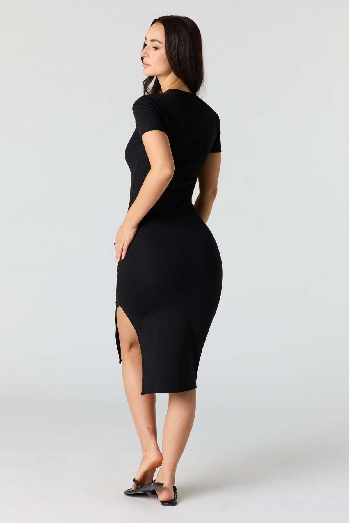 Alt View 3. Bodycon T-Shirt Dress - Black