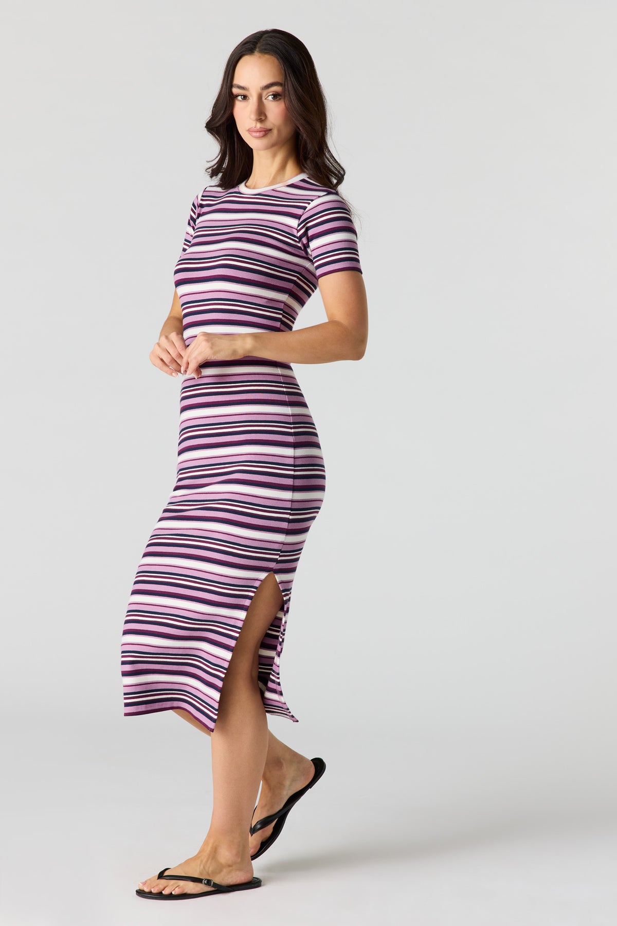 Alt View 2. Bodycon T-Shirt Dress - Wine