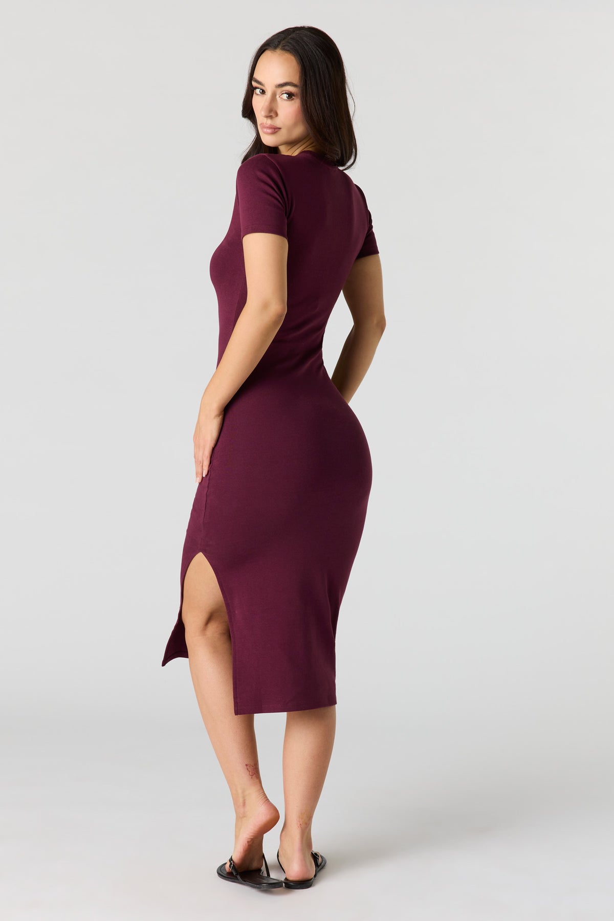 Alt View 3. Bodycon T-Shirt Dress - Plum