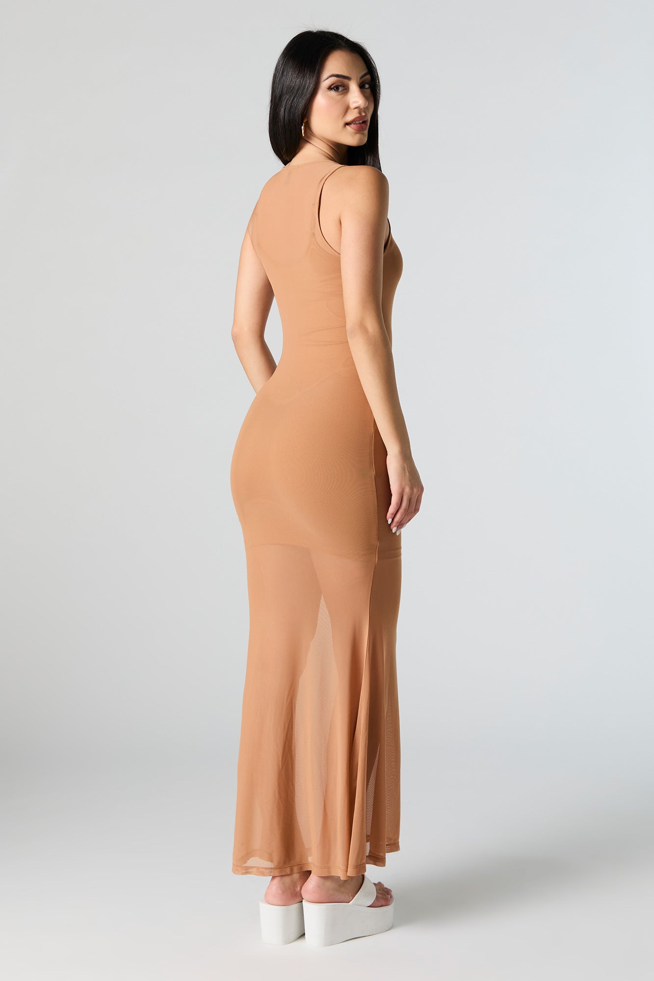 Robe maxi de style sirène en filet