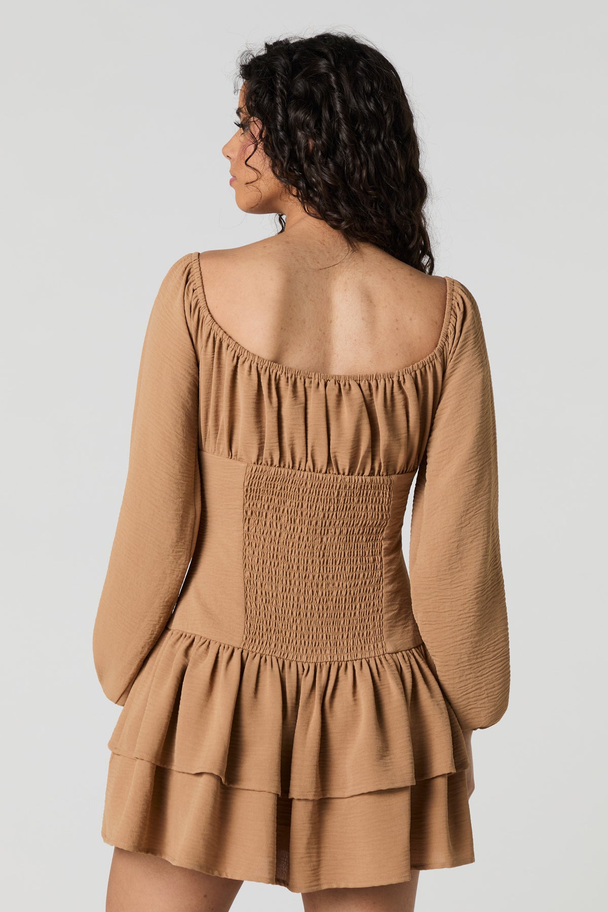 Flowy Fit & Flare Long Sleeve Mini Dress  Urban Planet