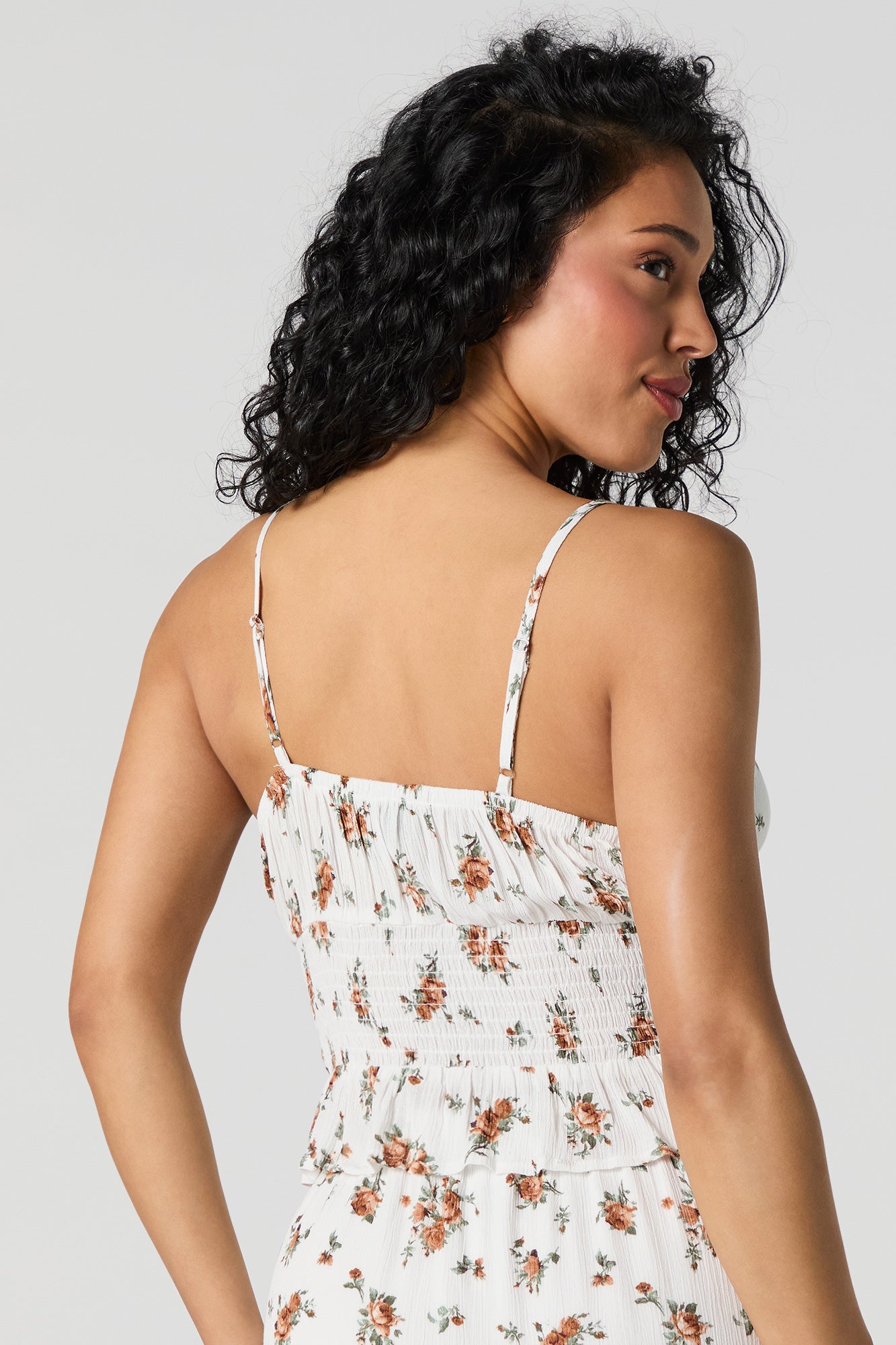 smocked cropped cami