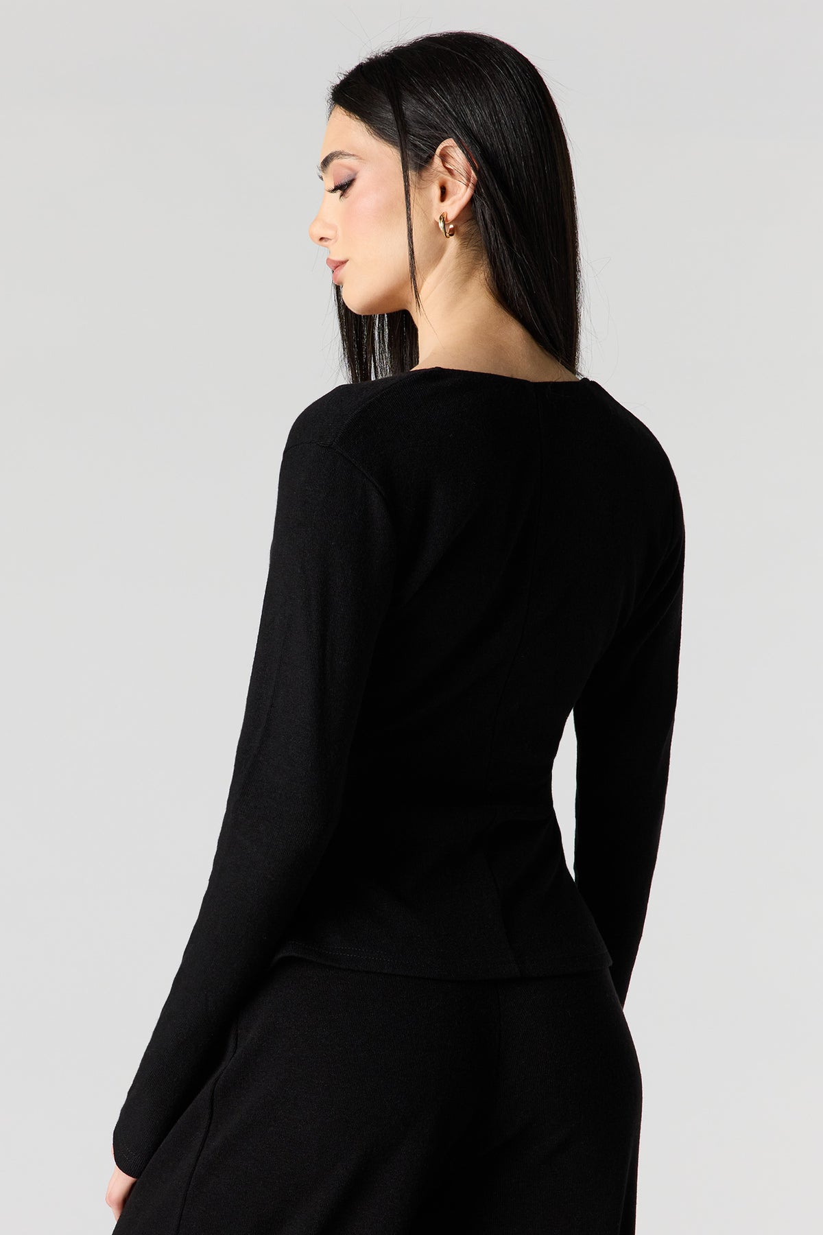 Alt View 5. Metal Ring Wrap Long Sleeve Top - Mauve