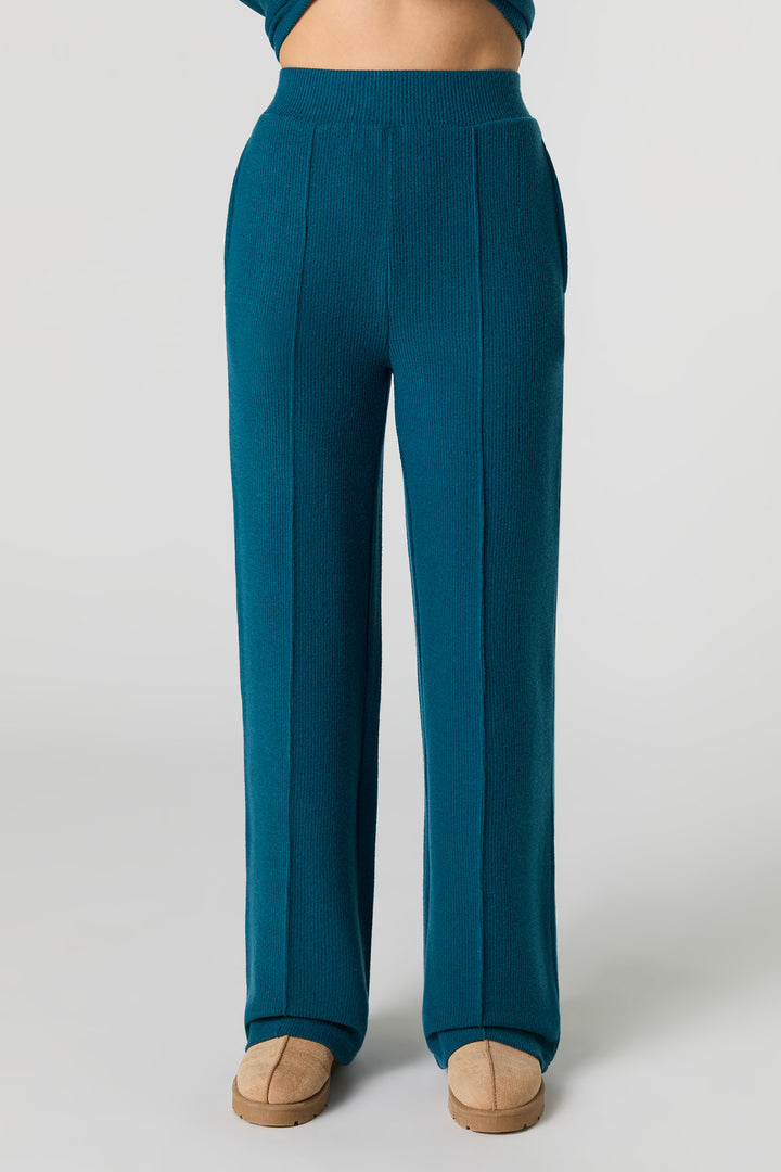 Pantalon évasé Hannah High Sport - Tricot Côtelé, Bleu Royal, Taille M - Neuf Avec étiquette