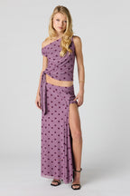 Mesh Slit Maxi Skirt