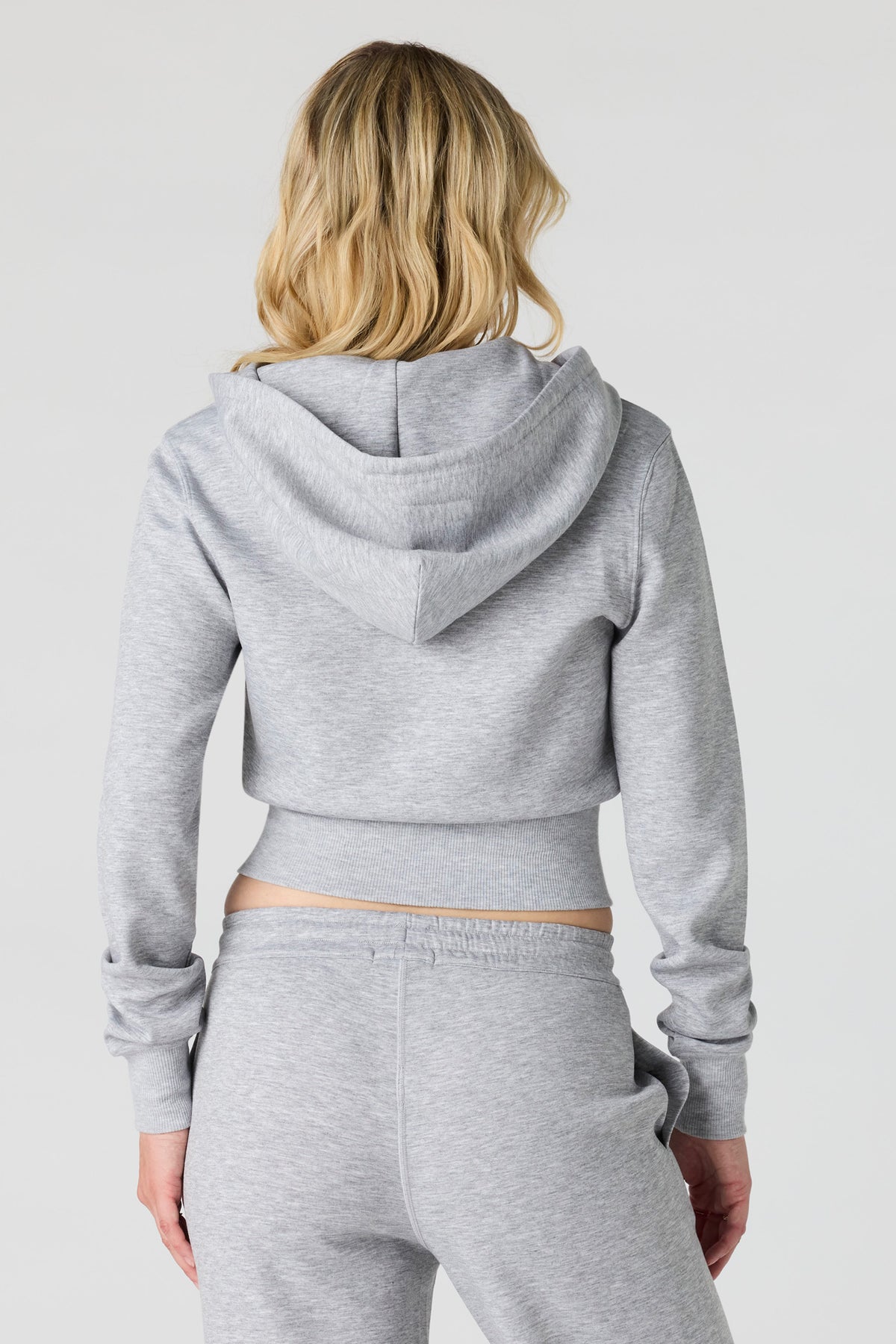 Alt View 2. Luxe Scuba Zip Hoodie - Heather Grey
