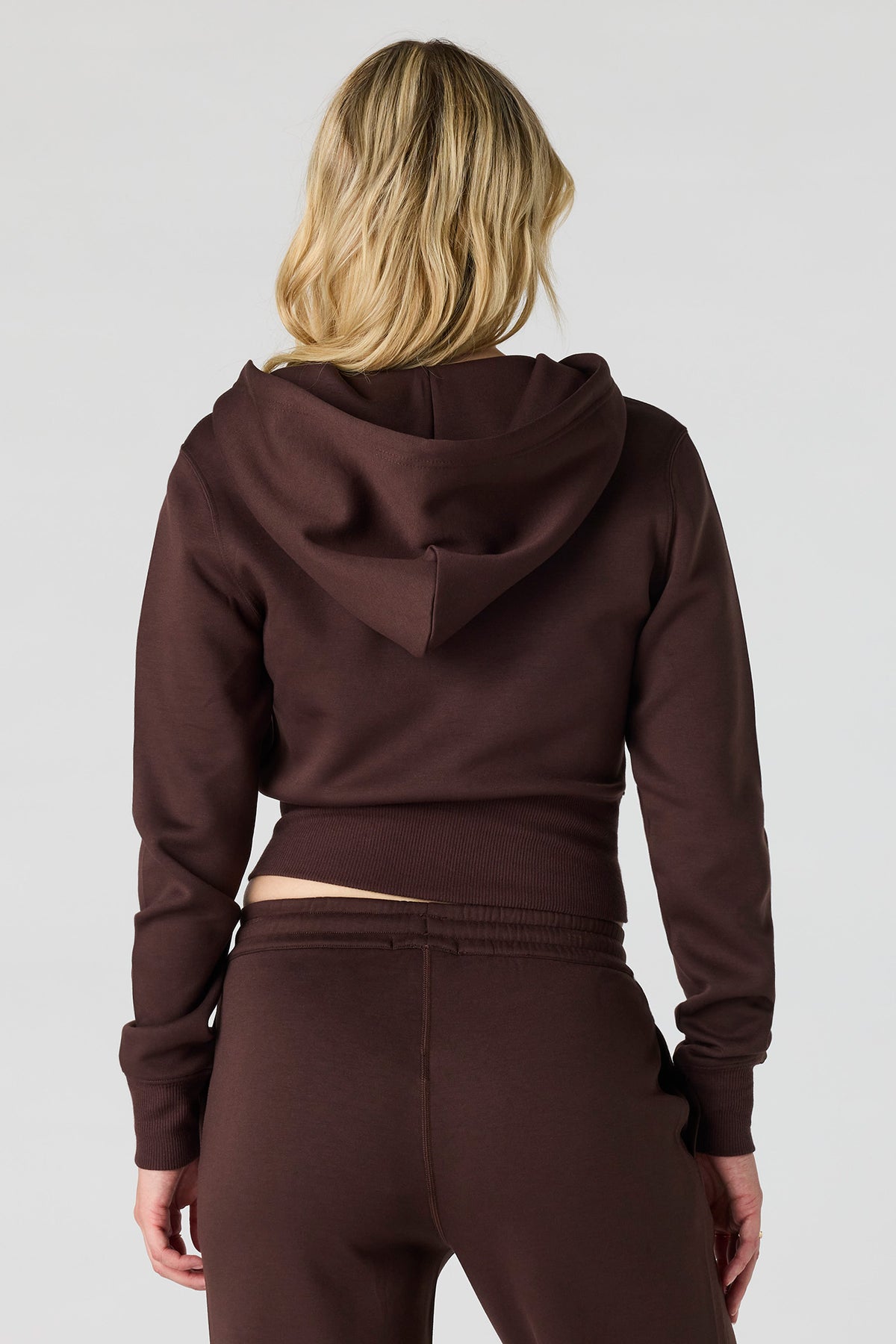 Alt View 2. Luxe Scuba Zip Hoodie - Brown