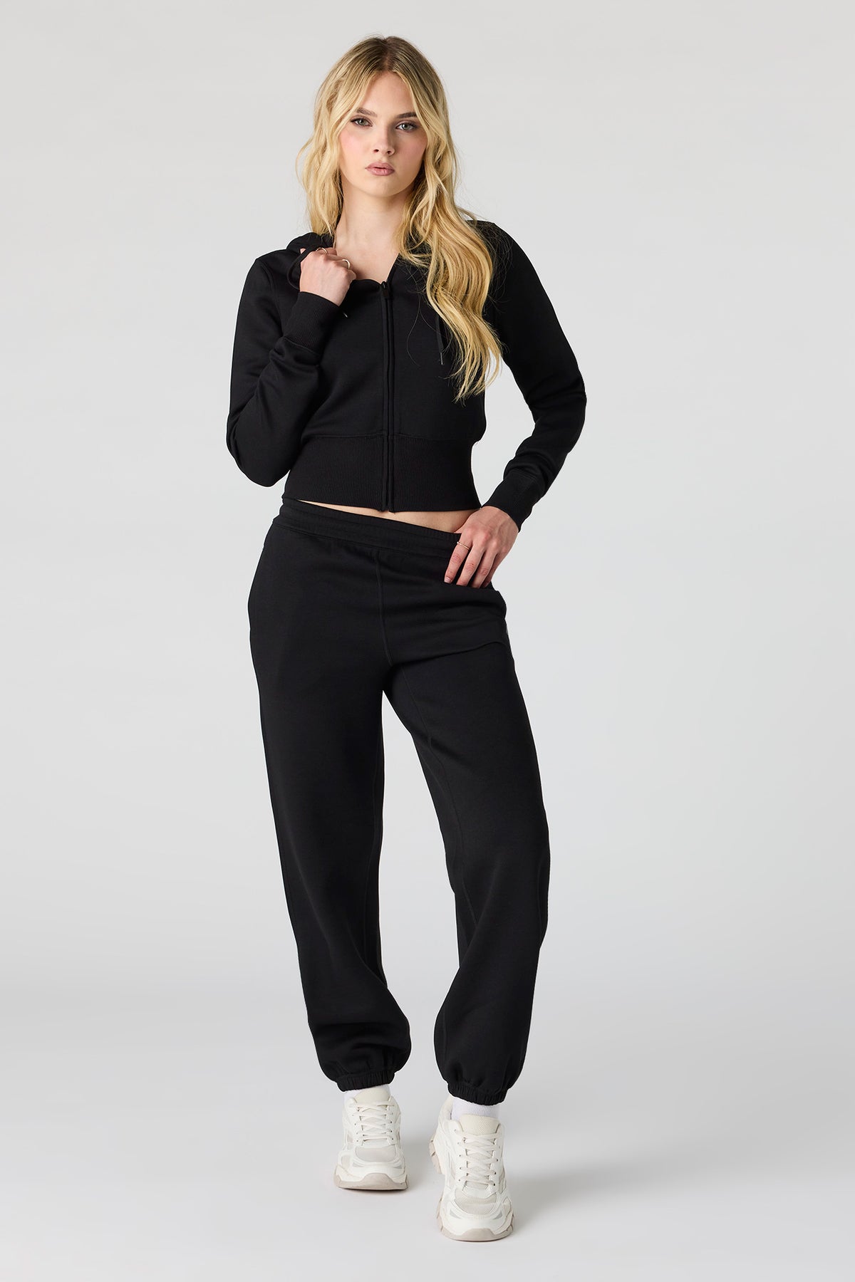 Alt View 3. Luxe Scuba Zip Hoodie - Black