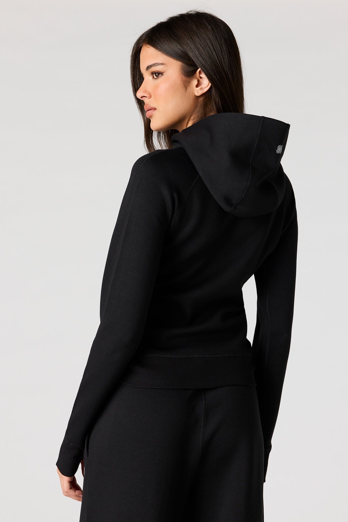 Alt View 2. Luxe Scuba Zip Hoodie - Black