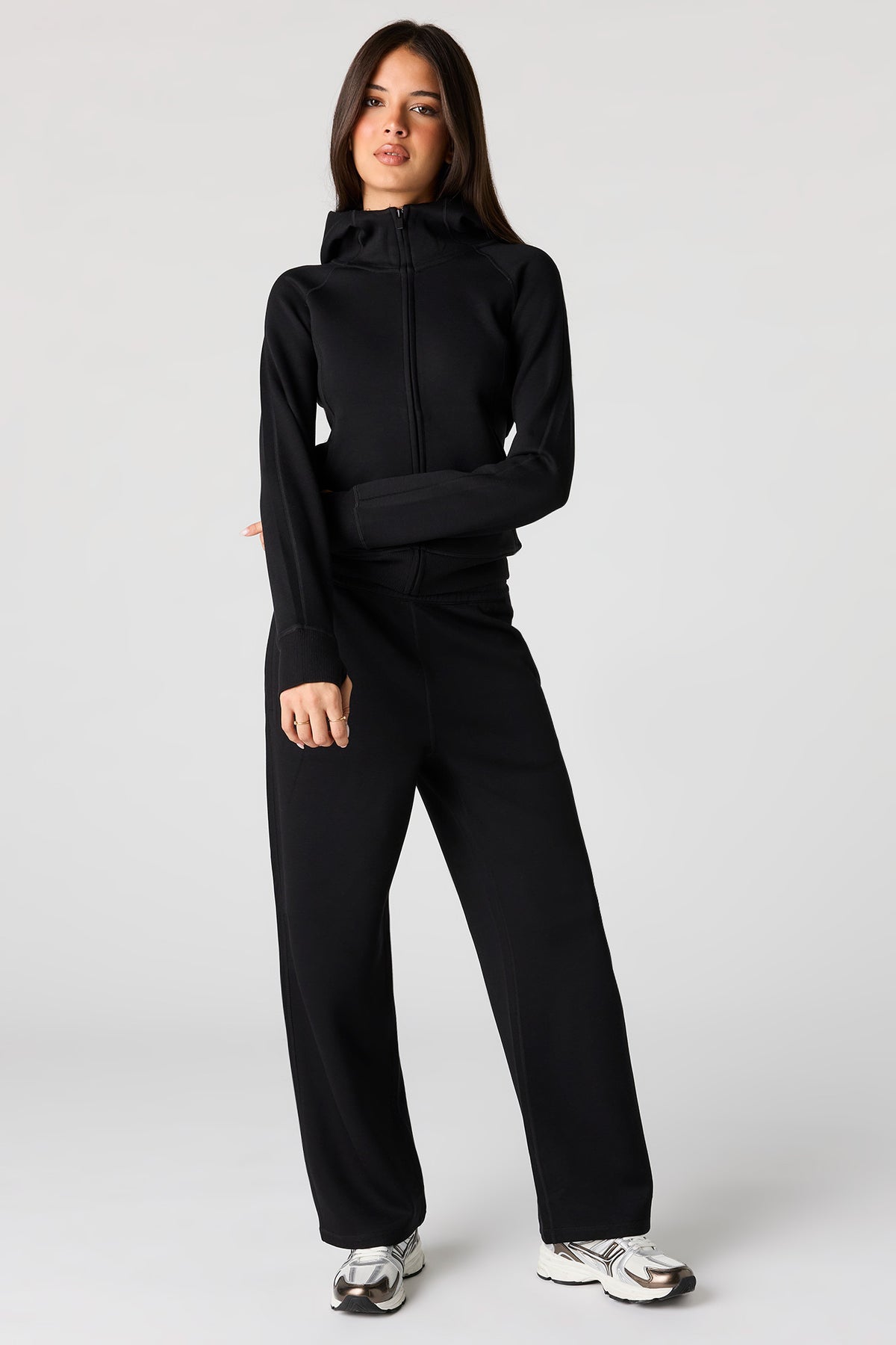 Alt View 3. Luxe Scuba Zip Hoodie - Black