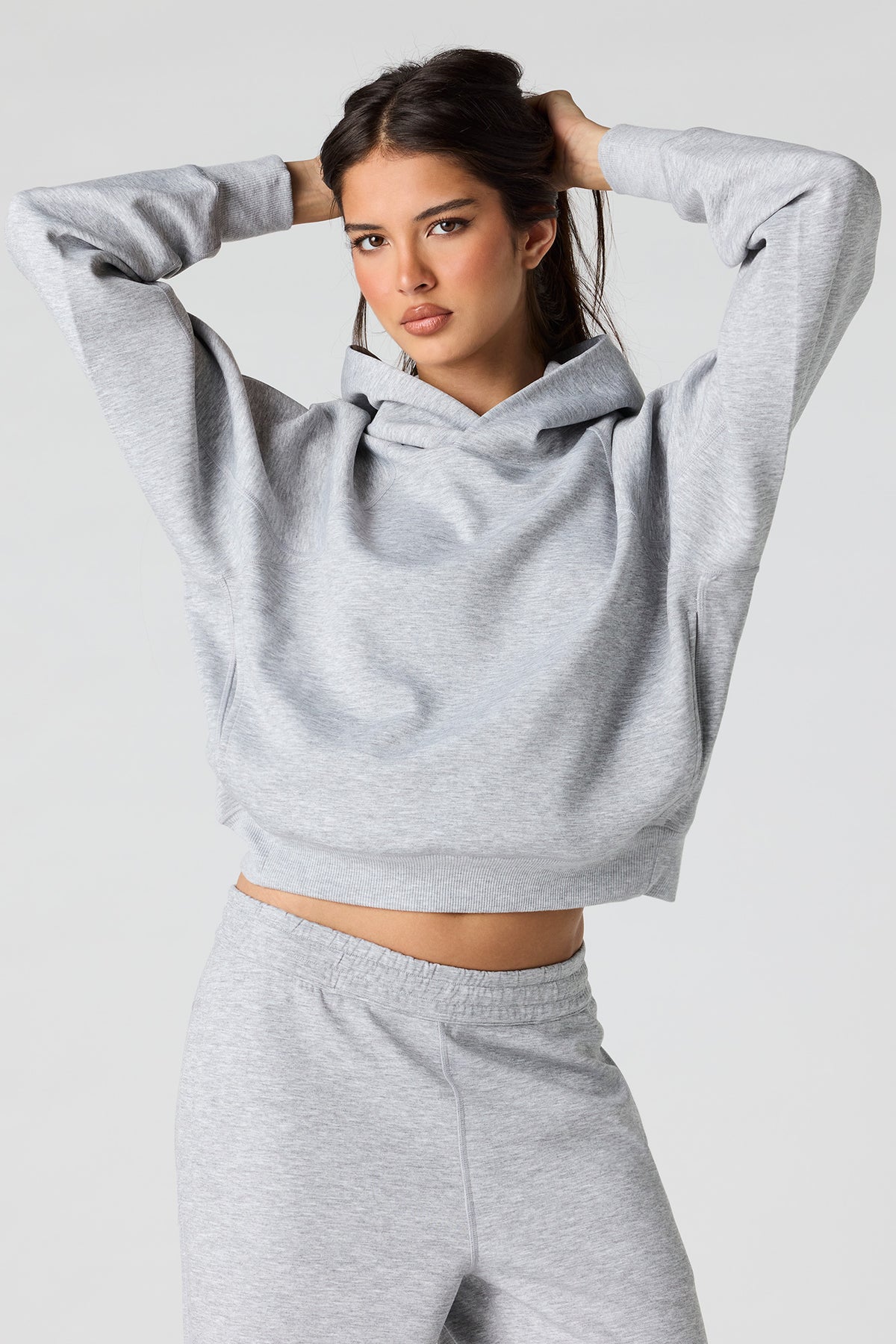 Luxe Scuba Hoodie - Heather Grey
