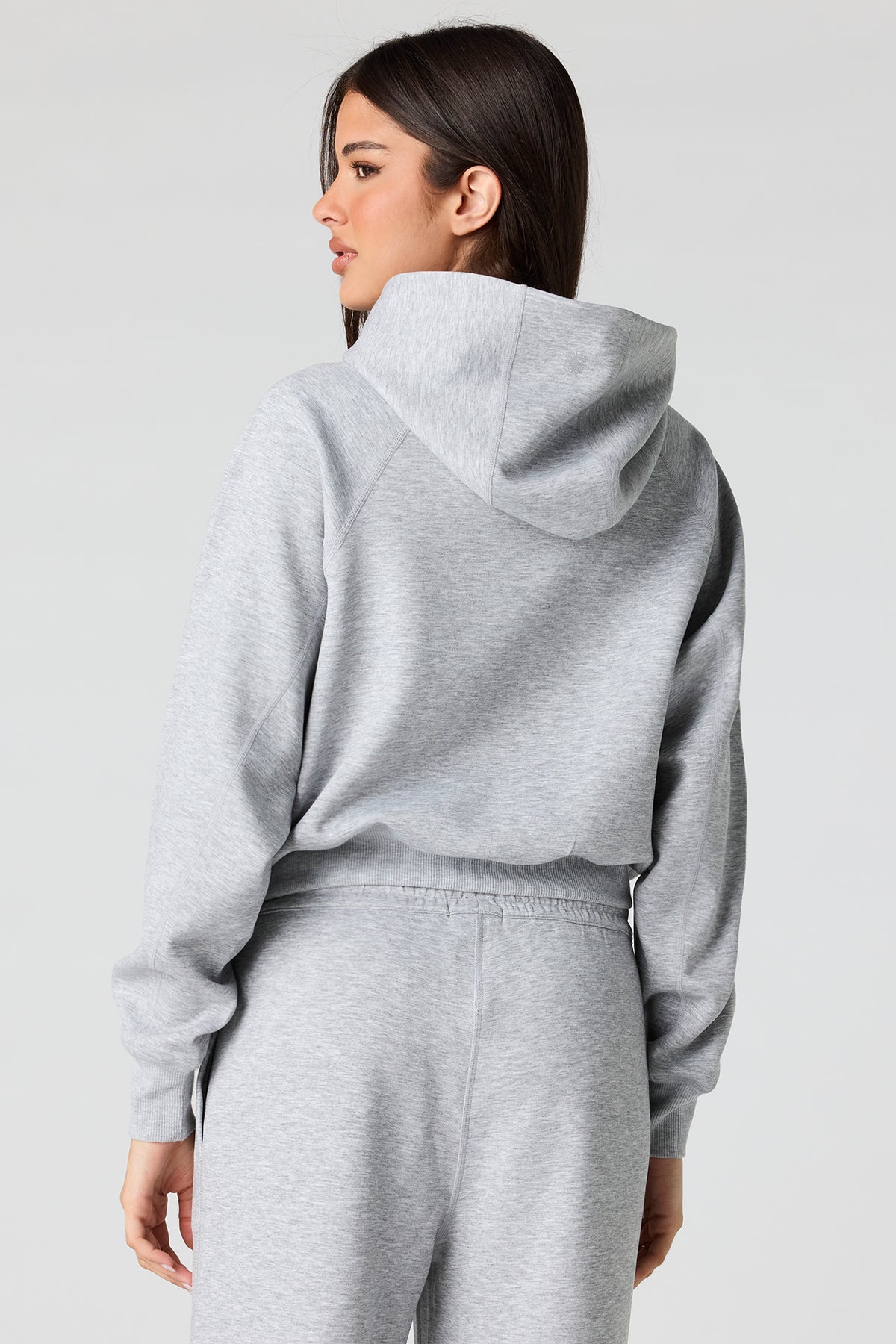 Alt View 2. Luxe Scuba Hoodie - Heather Grey