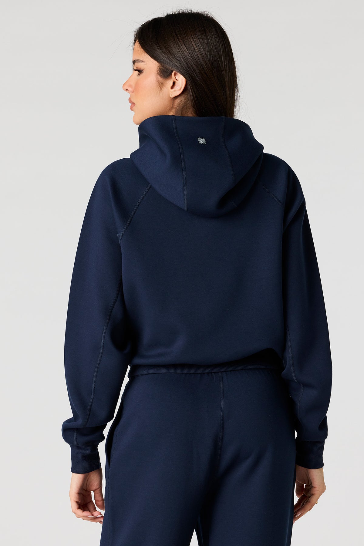 Alt View 2. Luxe Scuba Hoodie - Navy