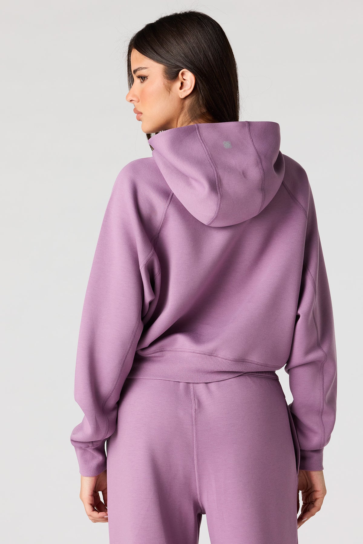 Alt View 2. Luxe Scuba Hoodie - Purple