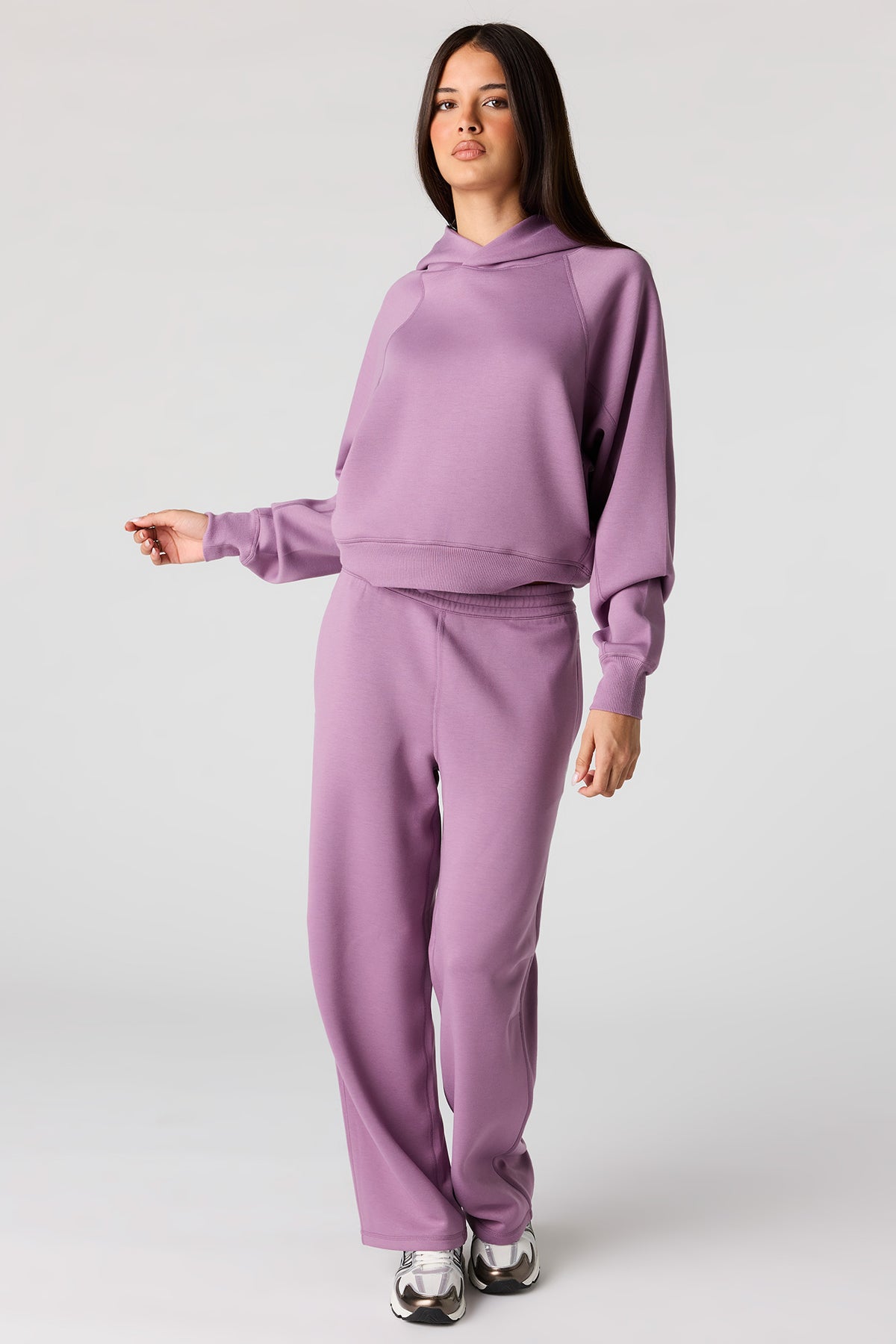 Alt View 3. Luxe Scuba Hoodie - Purple