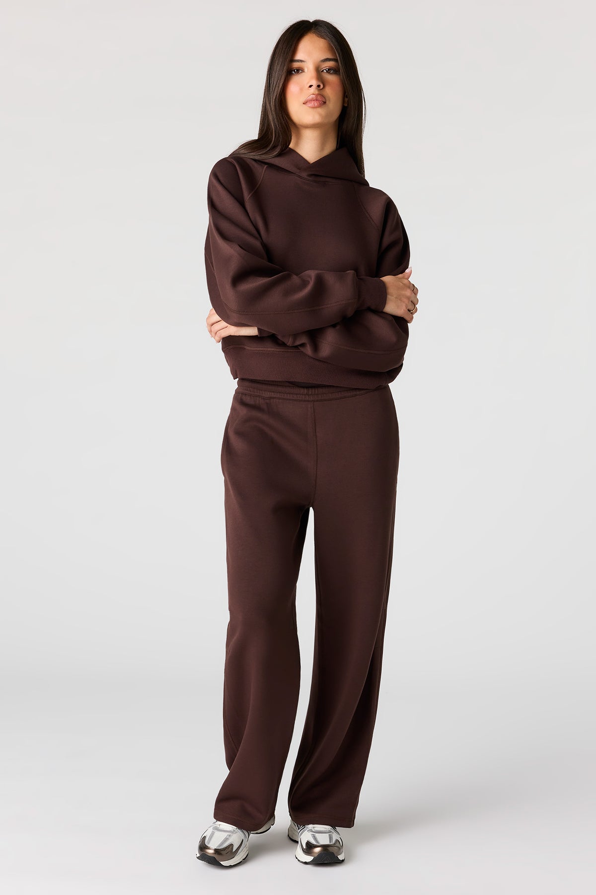 Luxe Scuba Wide Leg Pant - Brown