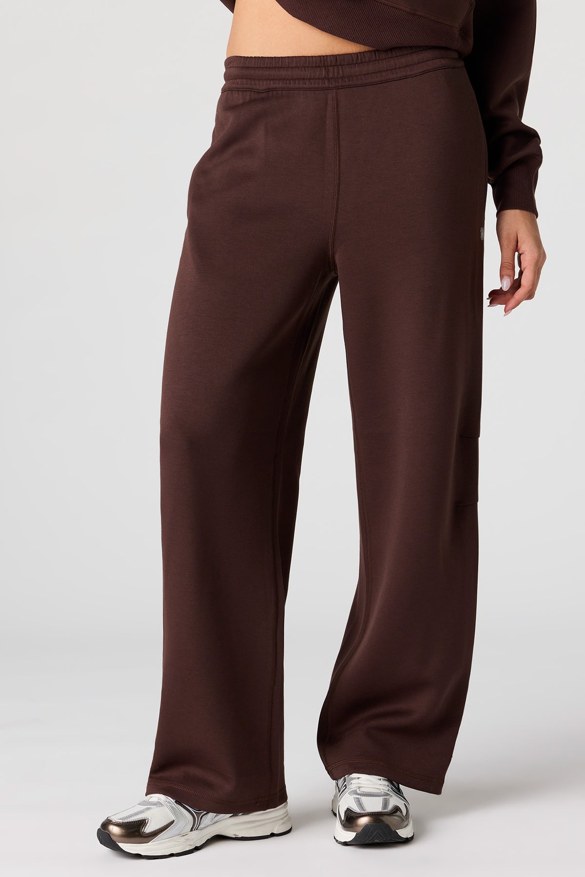 Alt View 2. Luxe Scuba Wide Leg Pant - Brown