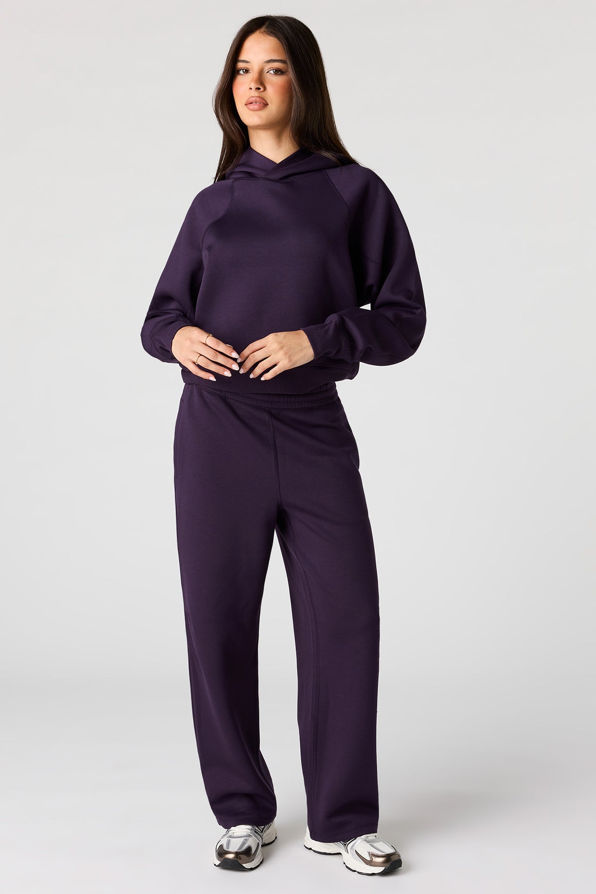 Luxe Scuba Wide Leg Pant - Plum