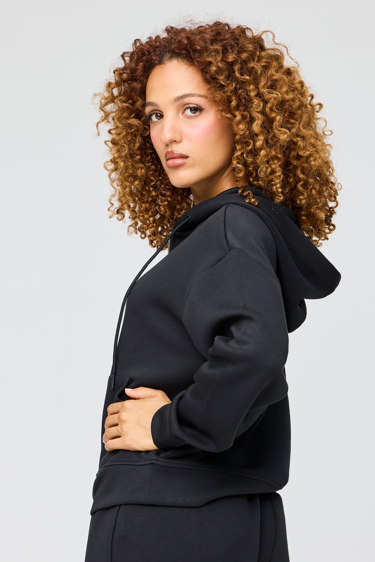 Alt View 2. Luxe Scuba Zip Hoodie - Black