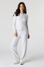Waffle Knit Straight Leg Pant