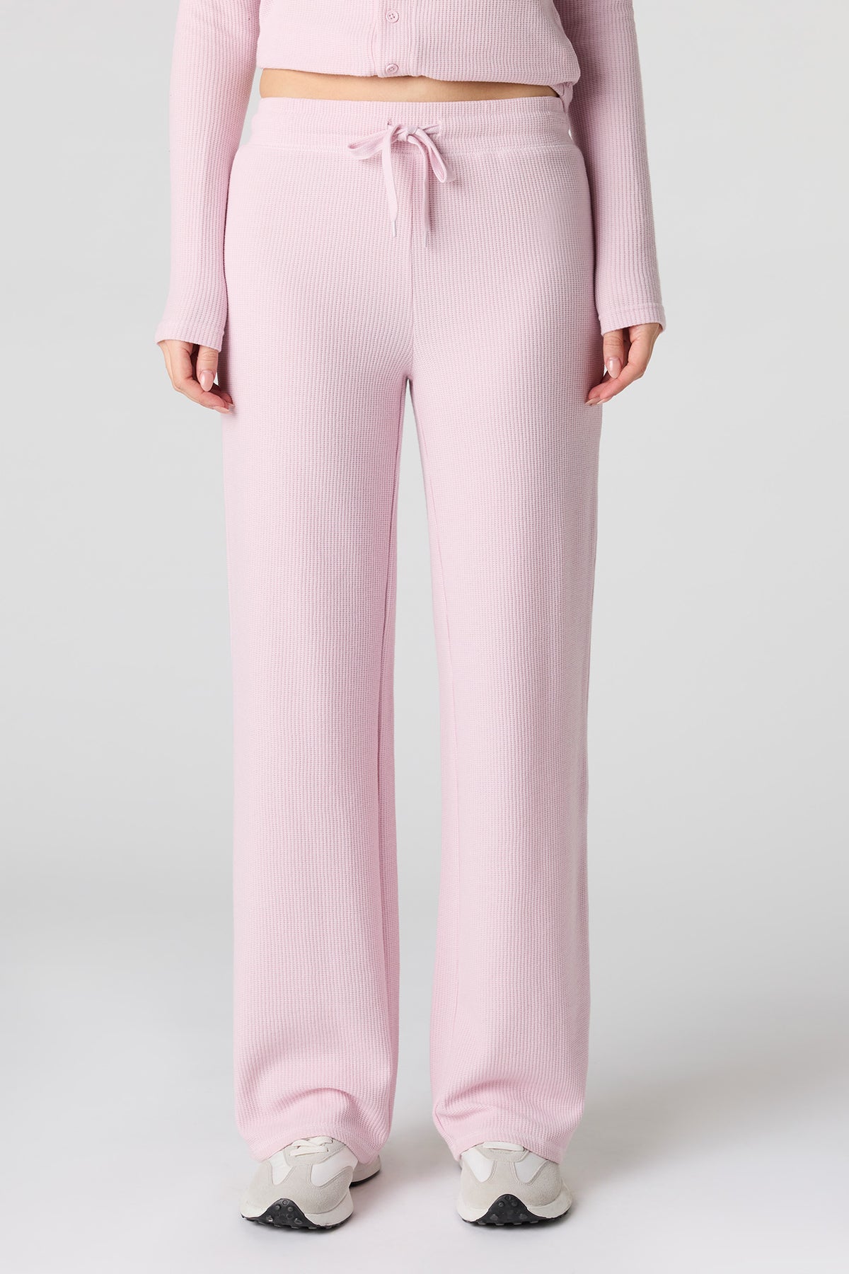 Vue alternative 2. Pantalon à jambe droite en tricot gaufré