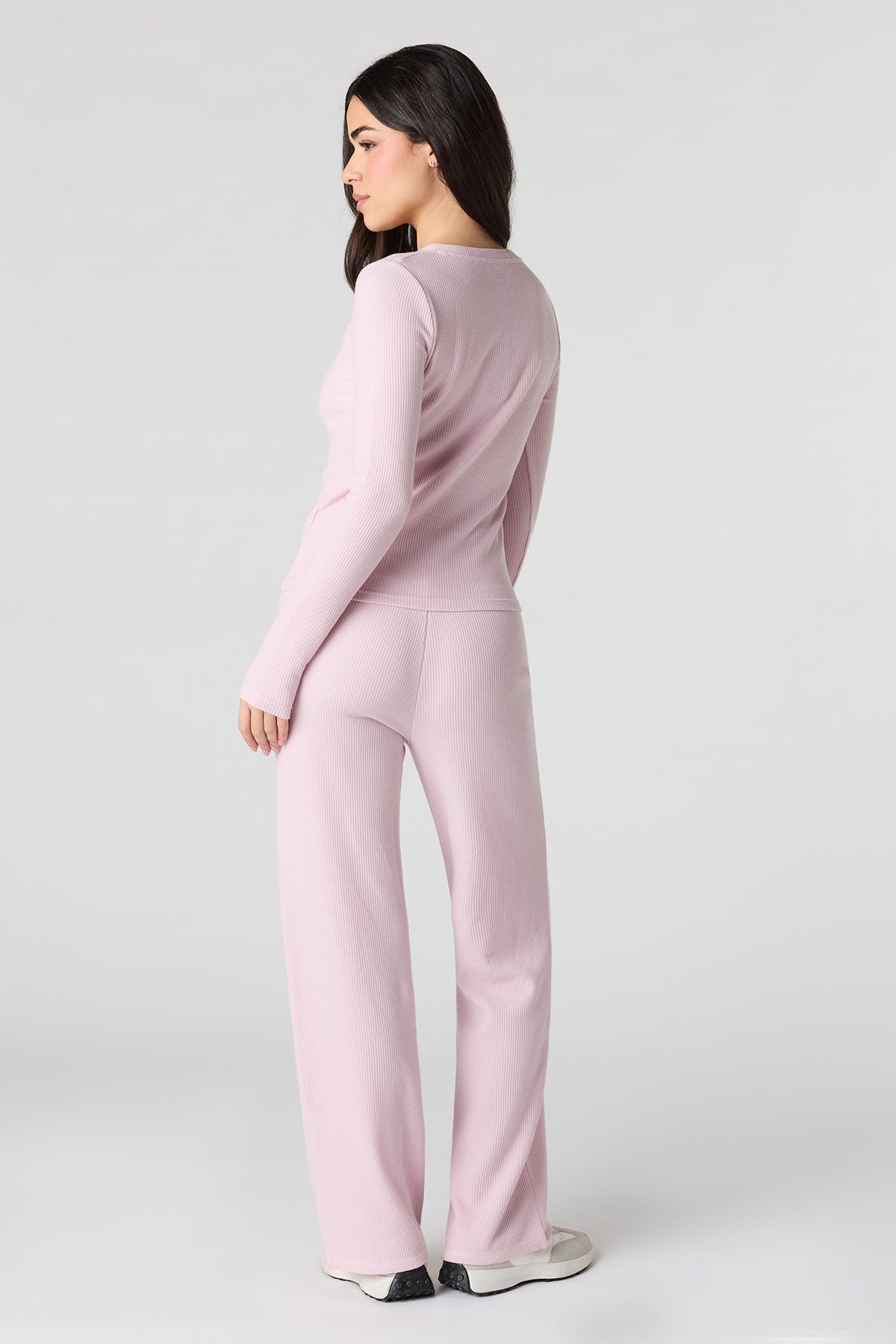 Vue alternative 3. Pantalon à jambe droite en tricot gaufré