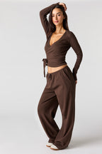 Pantalon d'entraînement décontracté en molleton côtelé