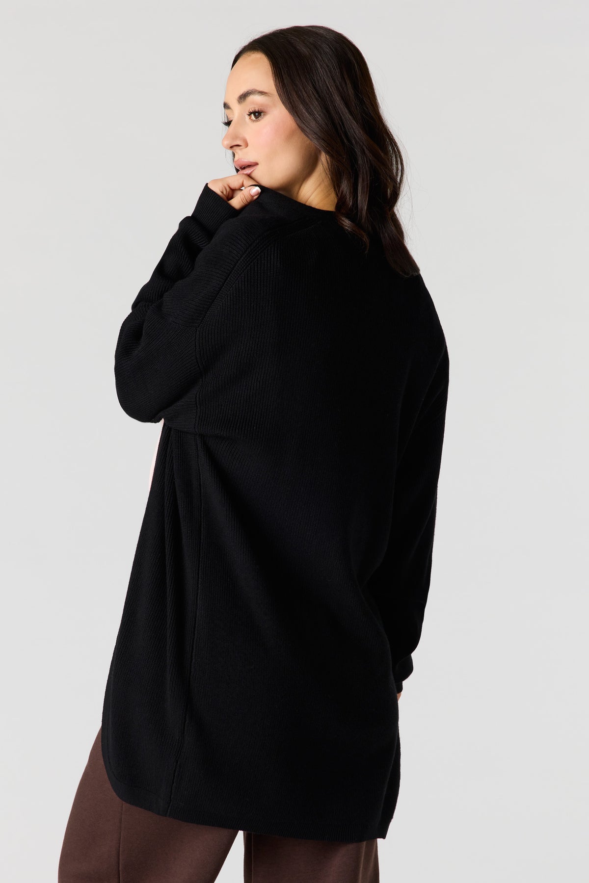 Vue alternative 2. Cardigan ouvert côtelé