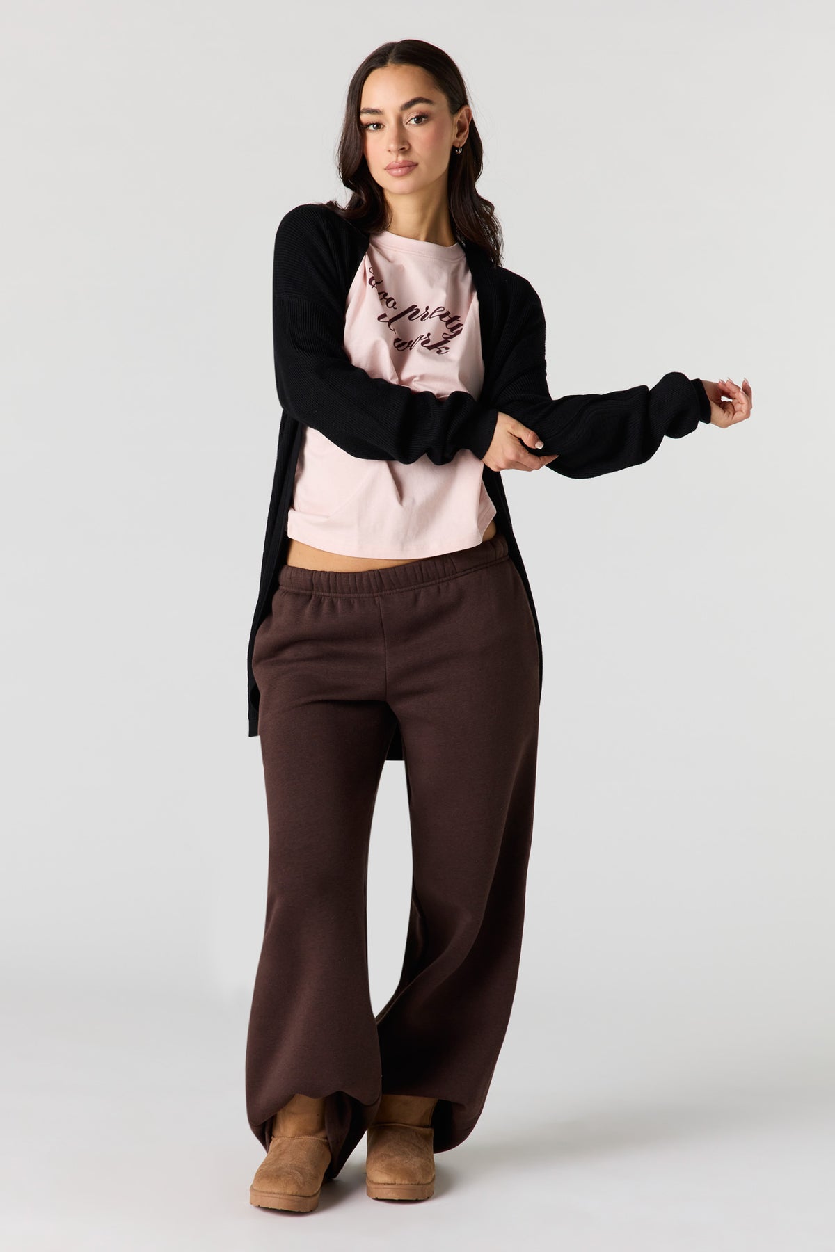 Vue alternative 3. Cardigan ouvert côtelé