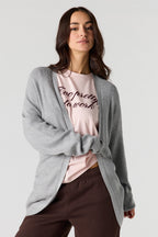 Cardigan ouvert côtelé