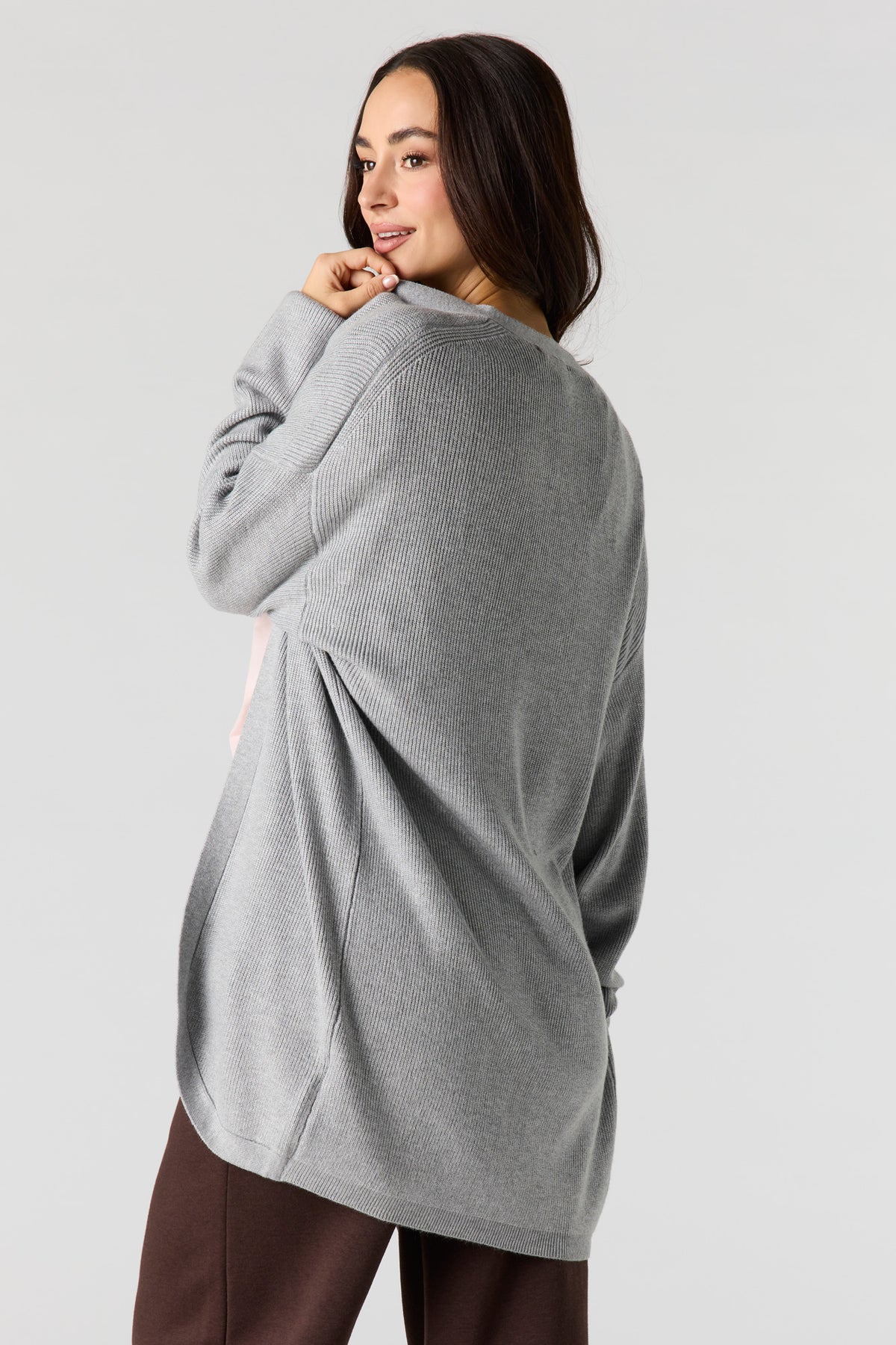 Vue alternative 2. Cardigan ouvert côtelé